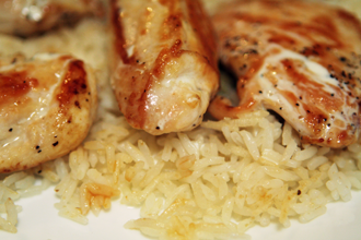 Chicken cutlet with basmati rice and cream